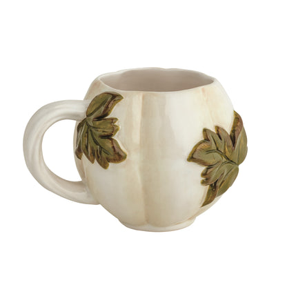 White Leaf Pumpkin Mug