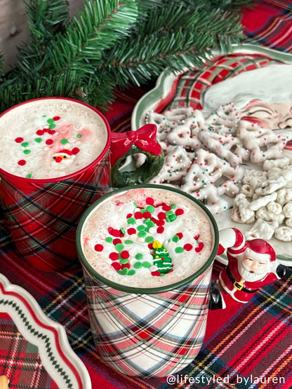 Santa Handle Tartan Mug