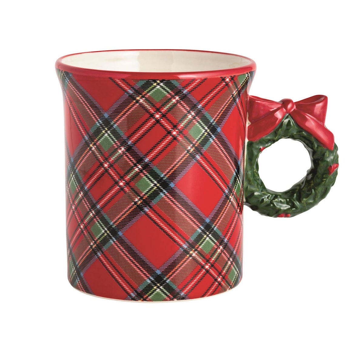 Wreath Handle Tartan Mug
