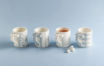 Gingham Bow Handle Mug