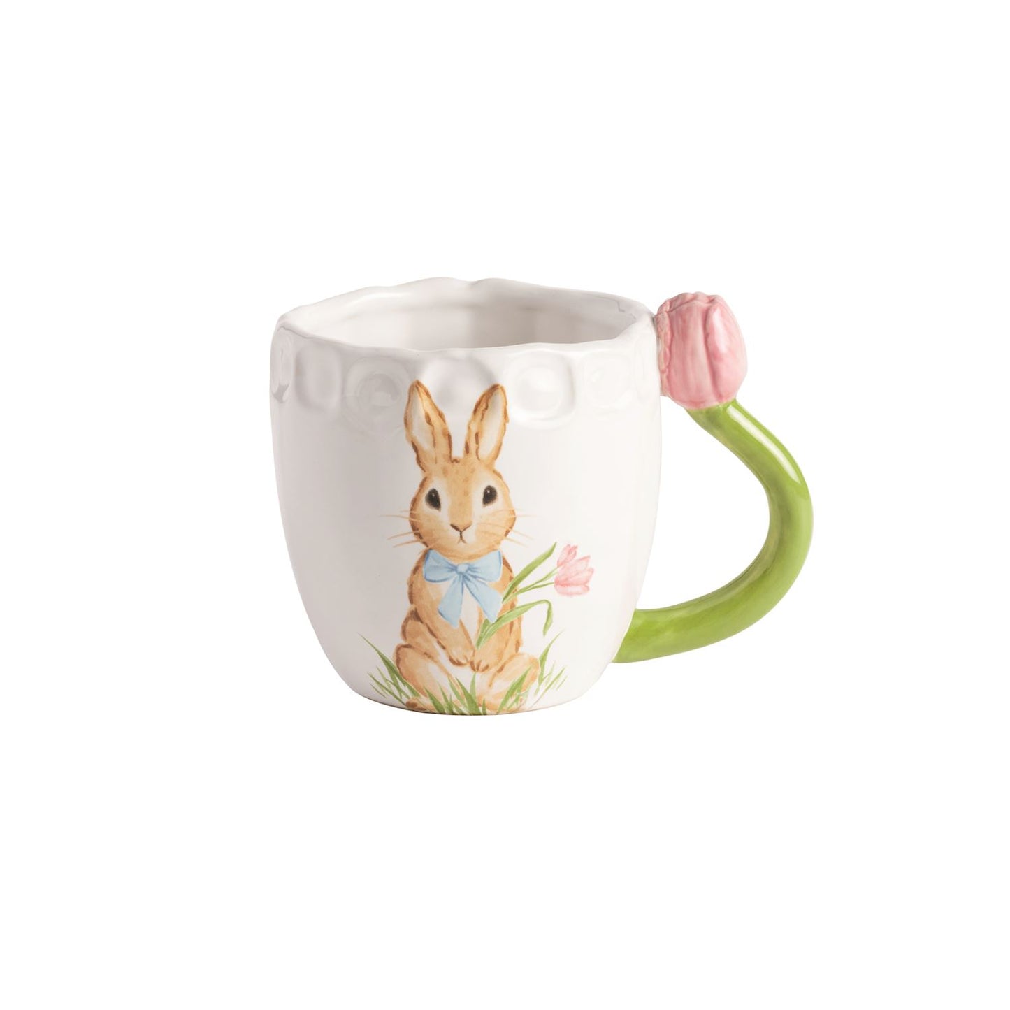 Easter Bunny Mug - Pink Tulip Handle