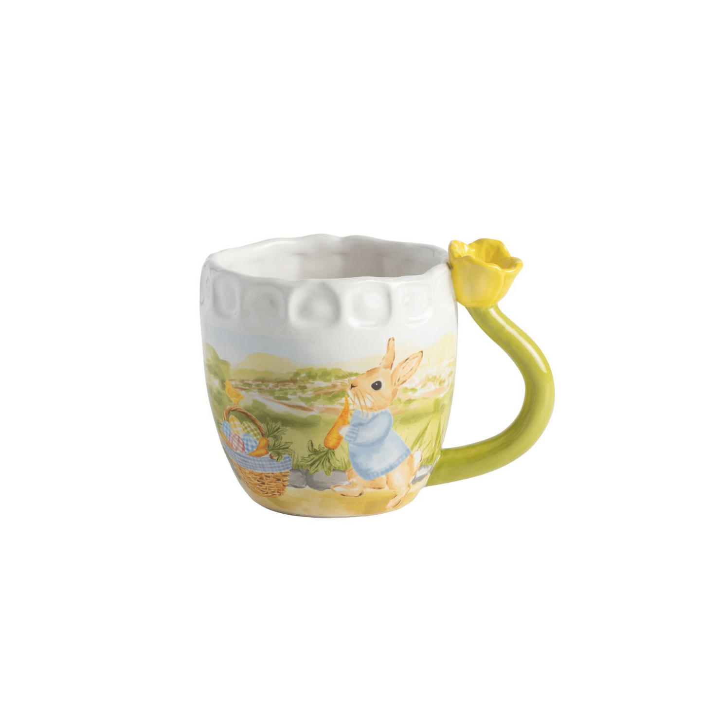 Easter Bunny Mug - Yellow Tulip Handle
