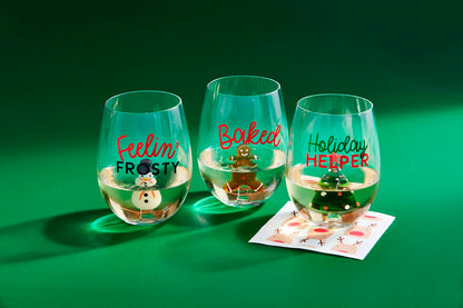 Icon Wine Glass - Gingerbread Man