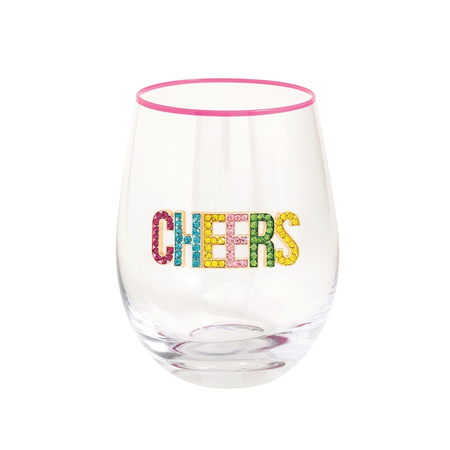Beaded Wine Glass - Cheers
