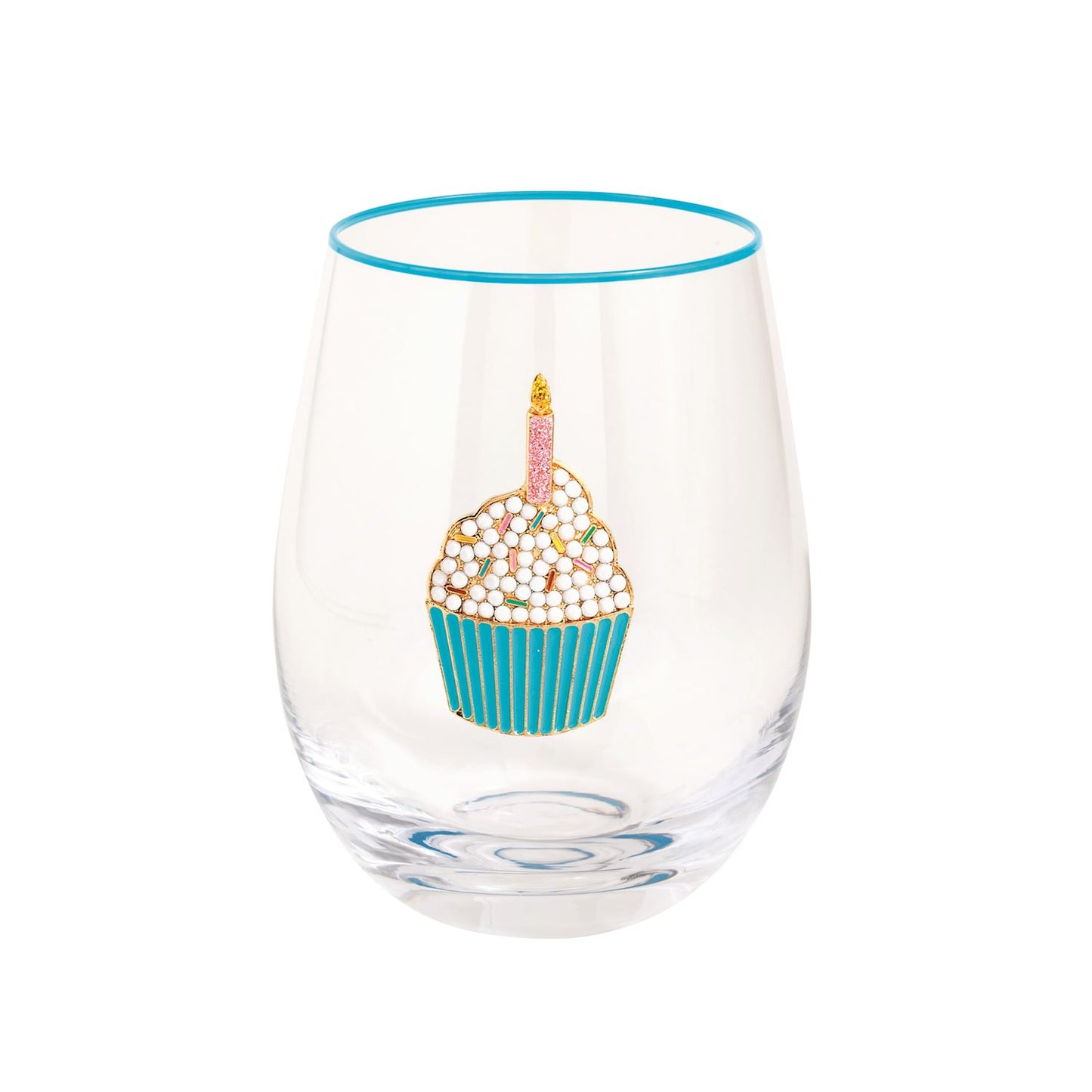 Beaded Wine Glass - Cupcake
