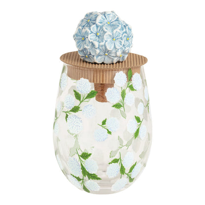 Hydrangea Wine Glass & Topper Set