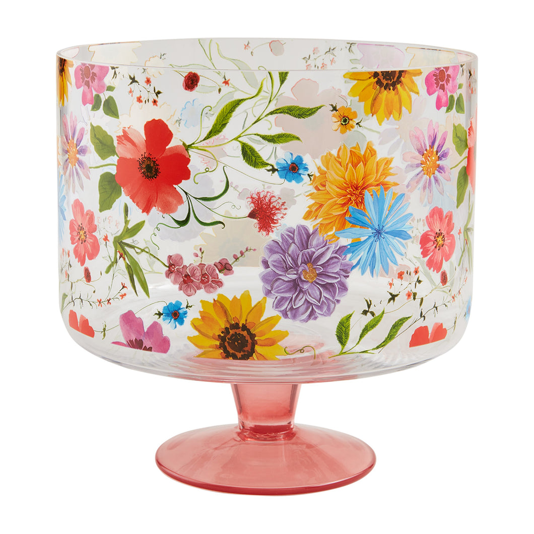 Floral Glass Trifle Dish