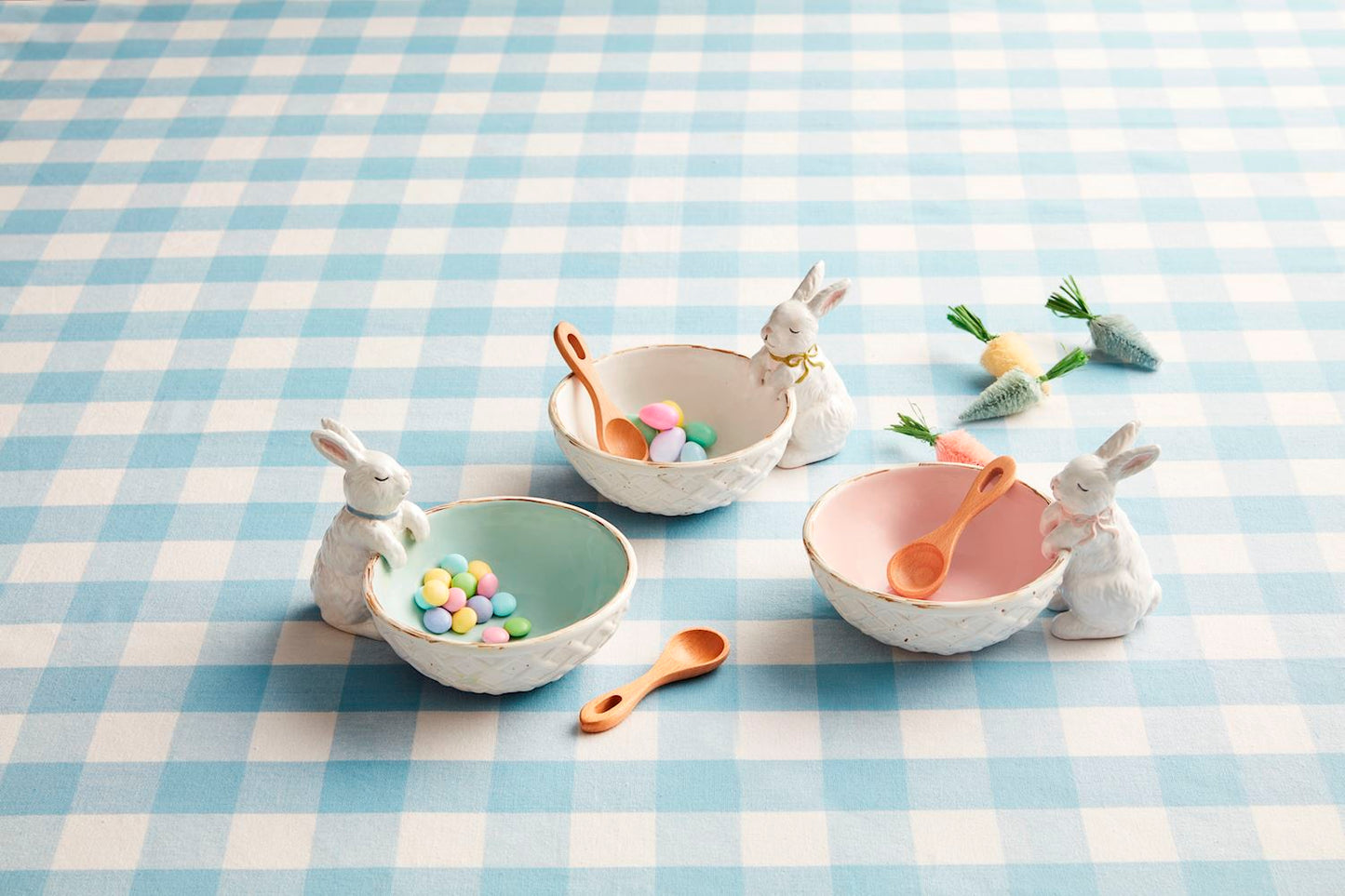White Bunny Candy Dish Set