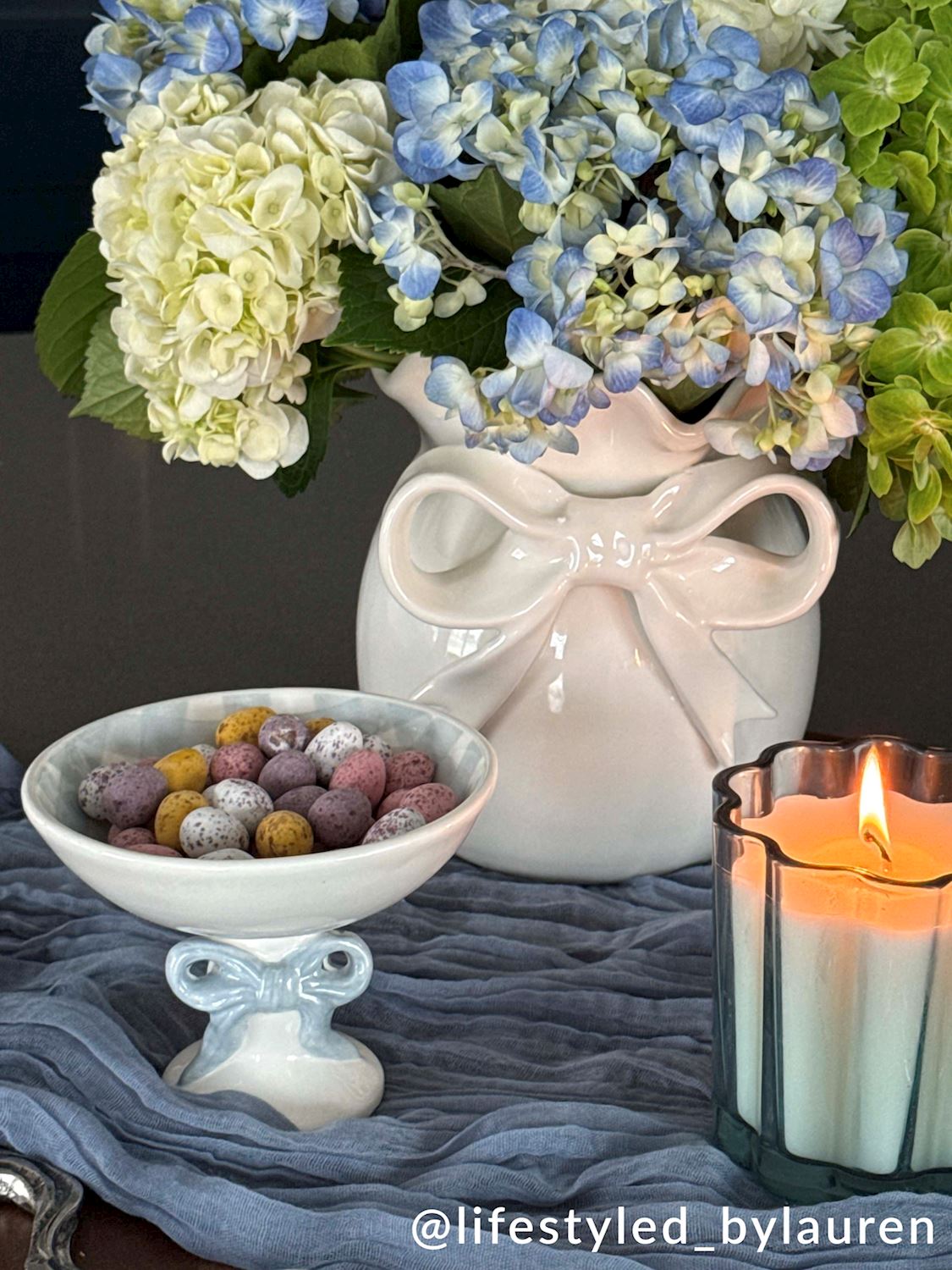 Gingham Bow Candy Dish
