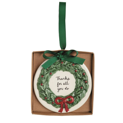 Wreath Thank You Ornament