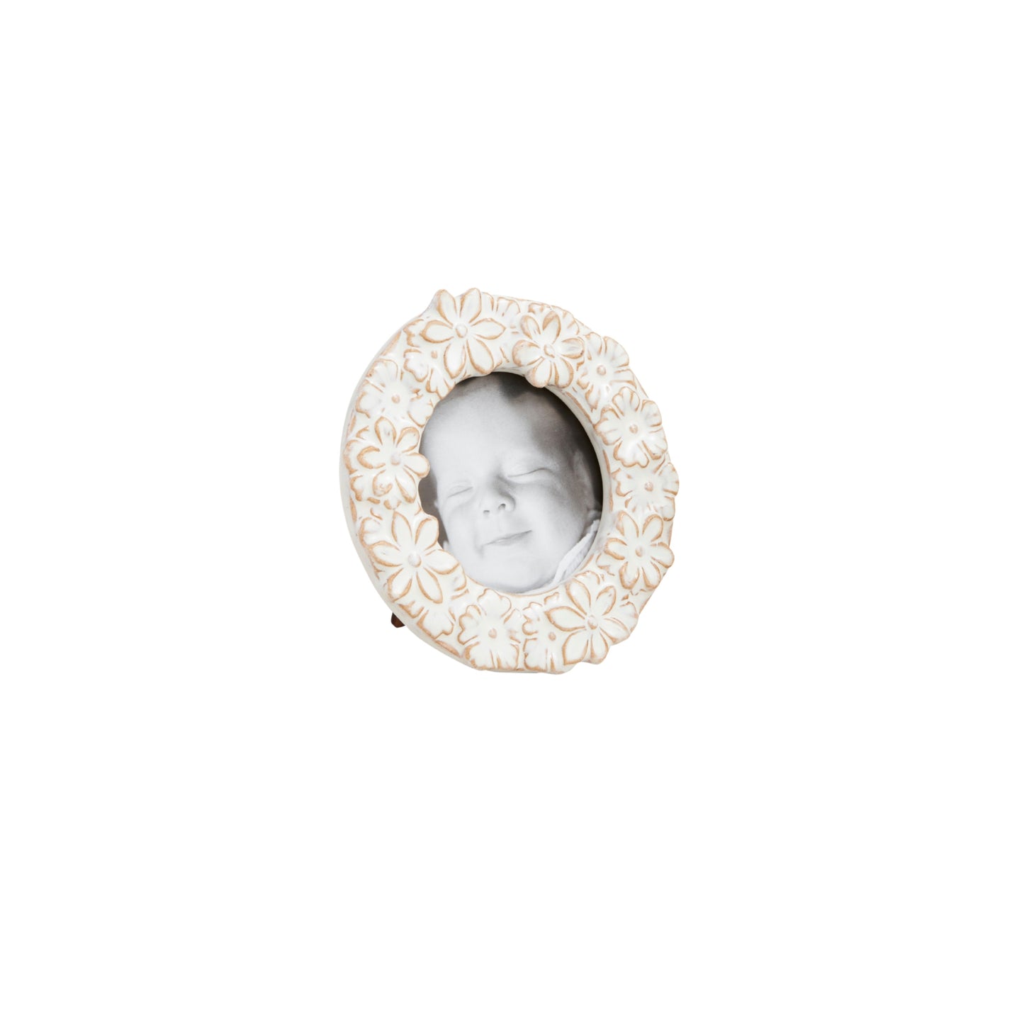 Round Flower Stoneware Frame