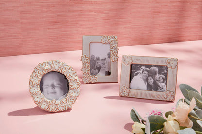 Round Flower Stoneware Frame