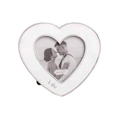 Mini Heart Enamel Wedding Frame - I Do