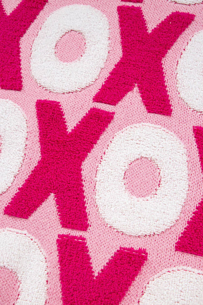 XOXO Pattern Drop Shoulder Sweater