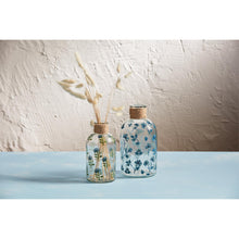 Load image into Gallery viewer, Blue Floral Glass Vase