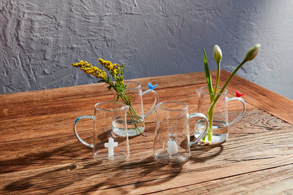 Blue Bird Glass Bud Vase