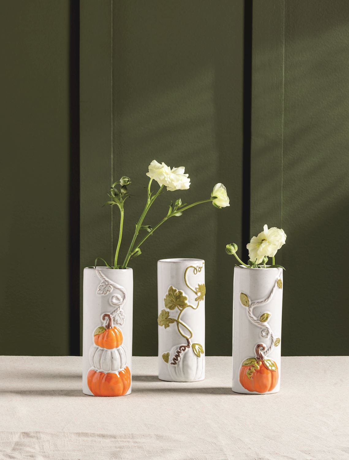 Orange Pumpkin Vine Stem Vase