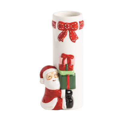 Santa Red Bow Stem Vase