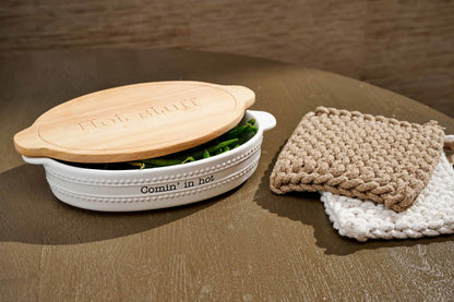 Hot Stuff Ceramic Baker & Trivet Set