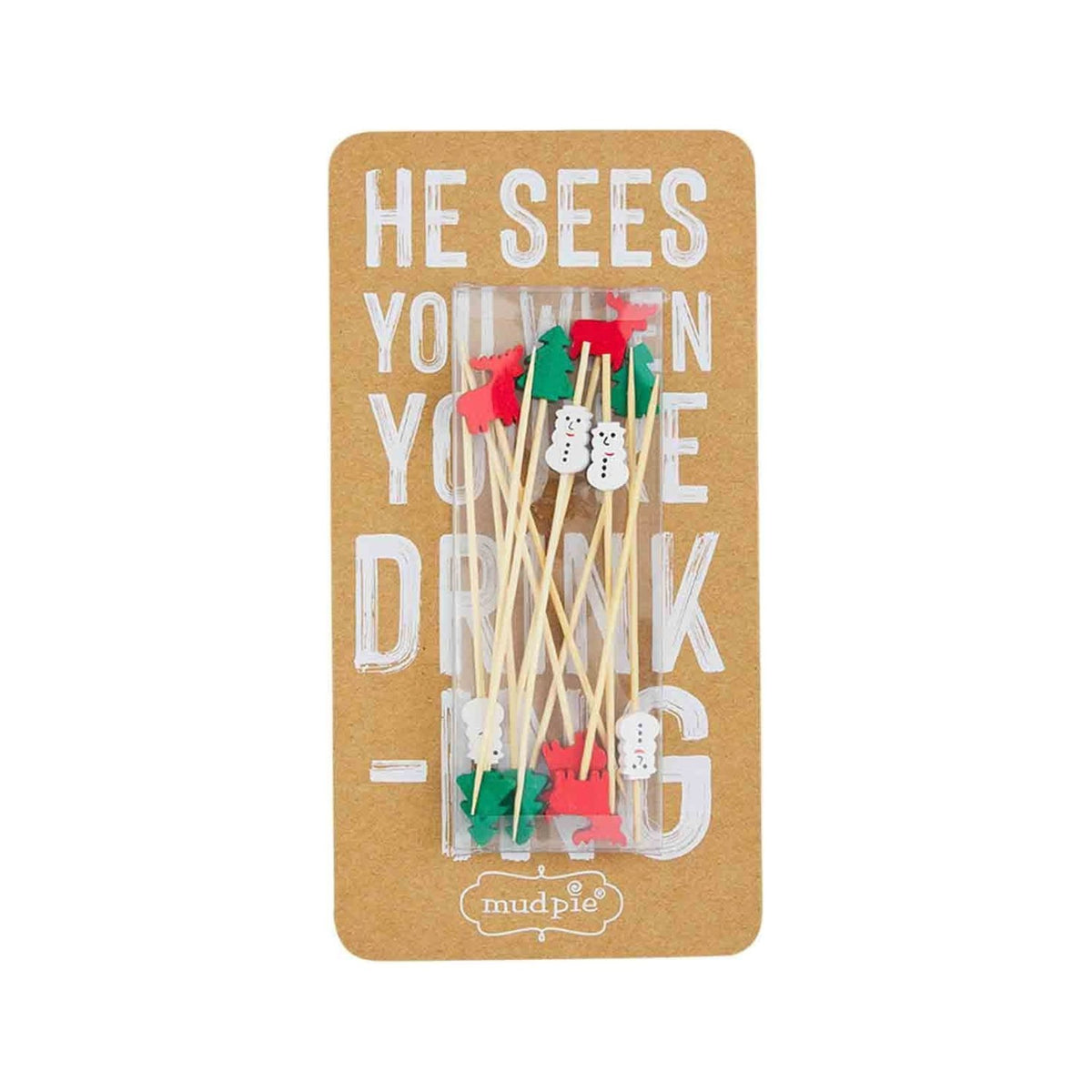 Christmas Bar Cocktail Toothpick Set - He Sees You Drinking
