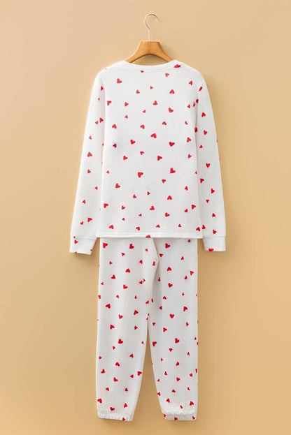 Heart Pattern Drawstring Lounge Set