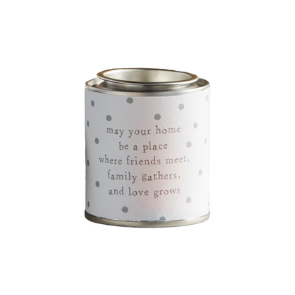 Happy Tin Candle