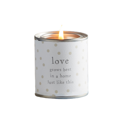 Happy Tin Candle