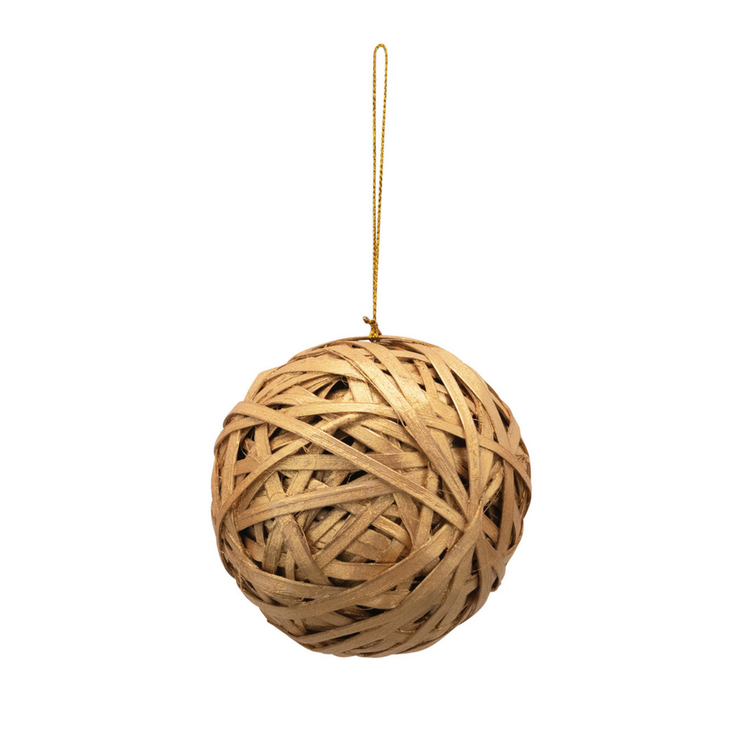 Round Hand-Woven Dried Fiber Ball Ornament
