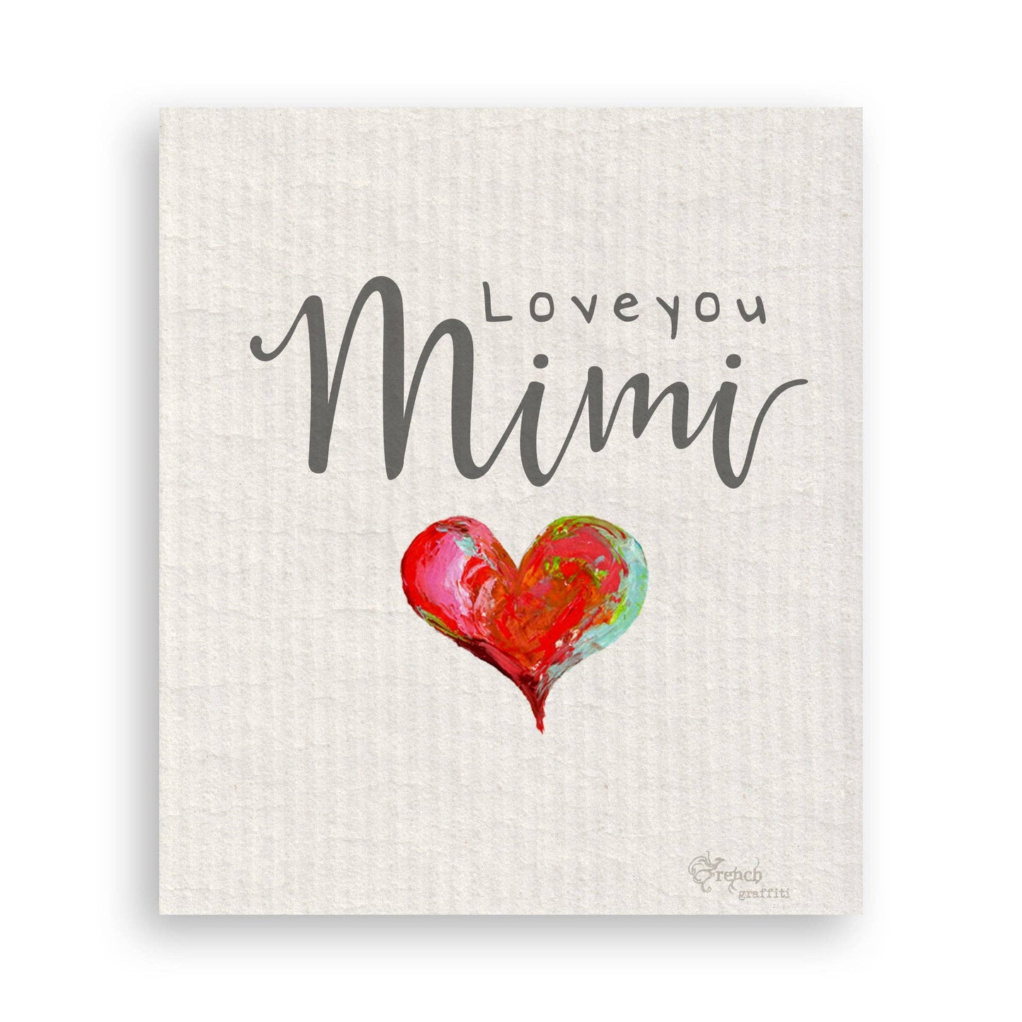 Printed Swedish Dish Cloth - Love You Mimi