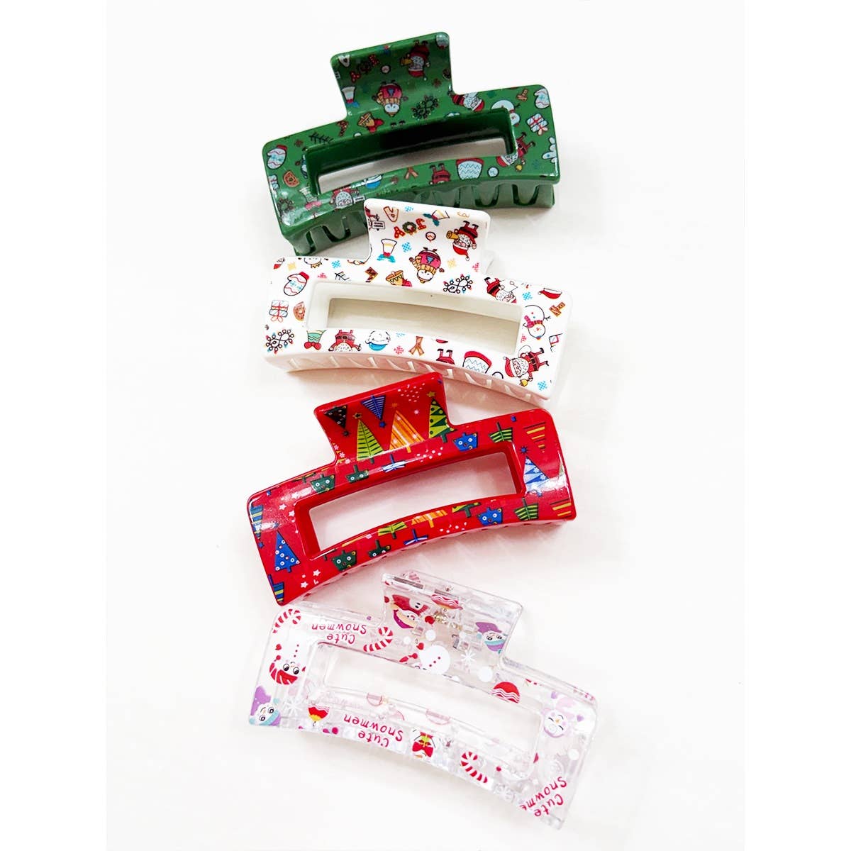 Christmas Rectangle Hair Claw Clip