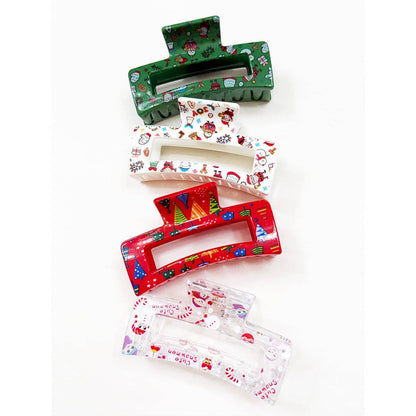 Christmas Rectangle Hair Claw Clip