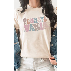 Adorned State Shaped Graphic Tee - Pennsylvania