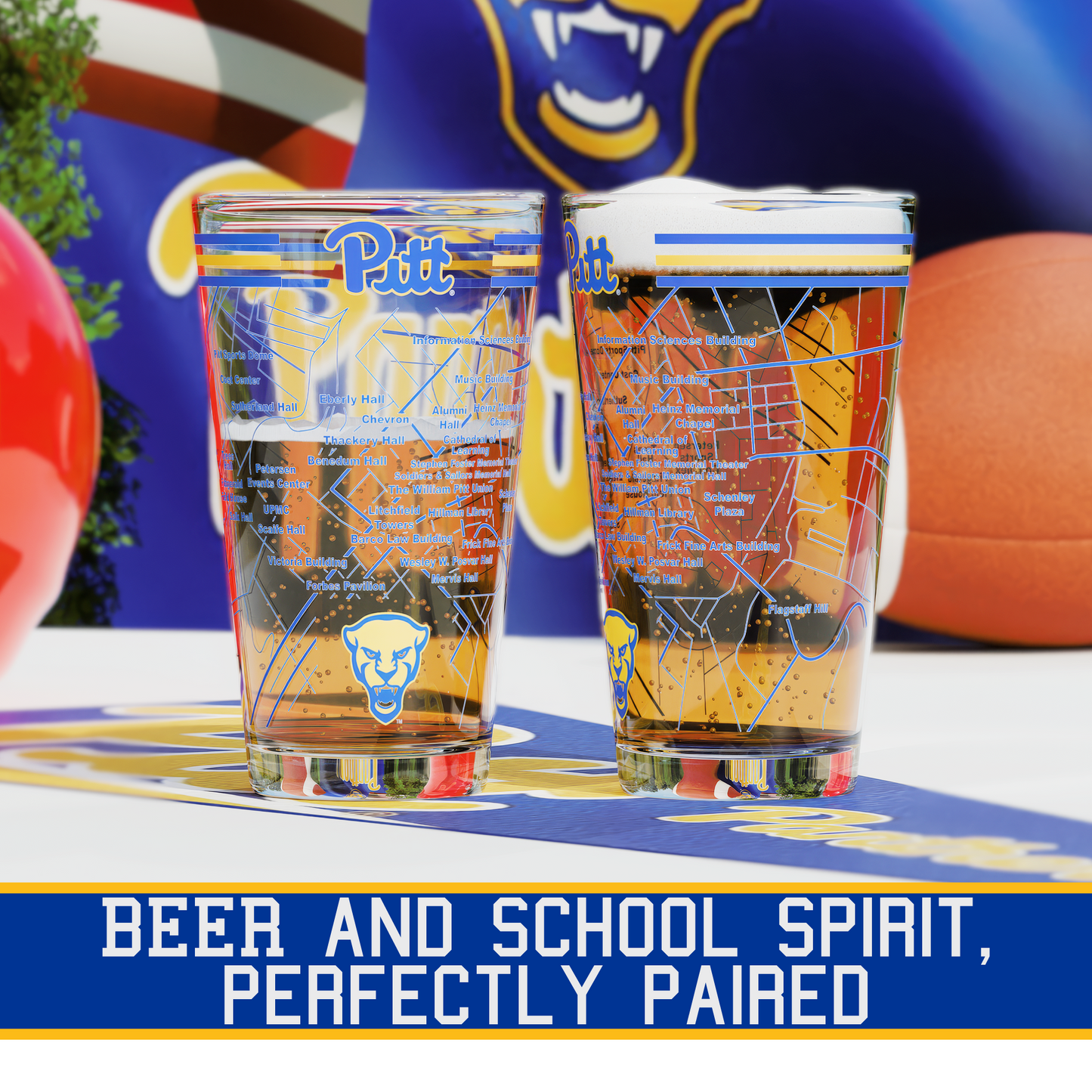 University of Pittsburgh Pint Glasses