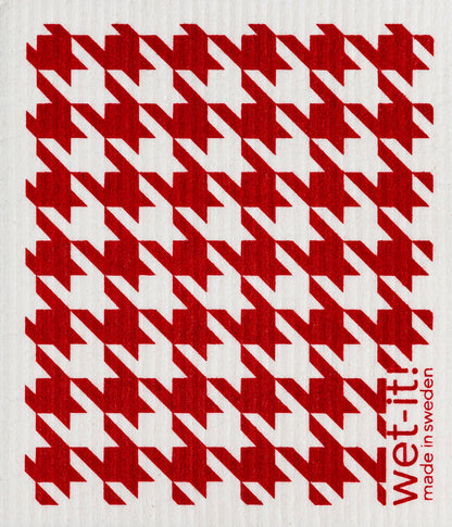 Houndstooth Red Swedish Cloth