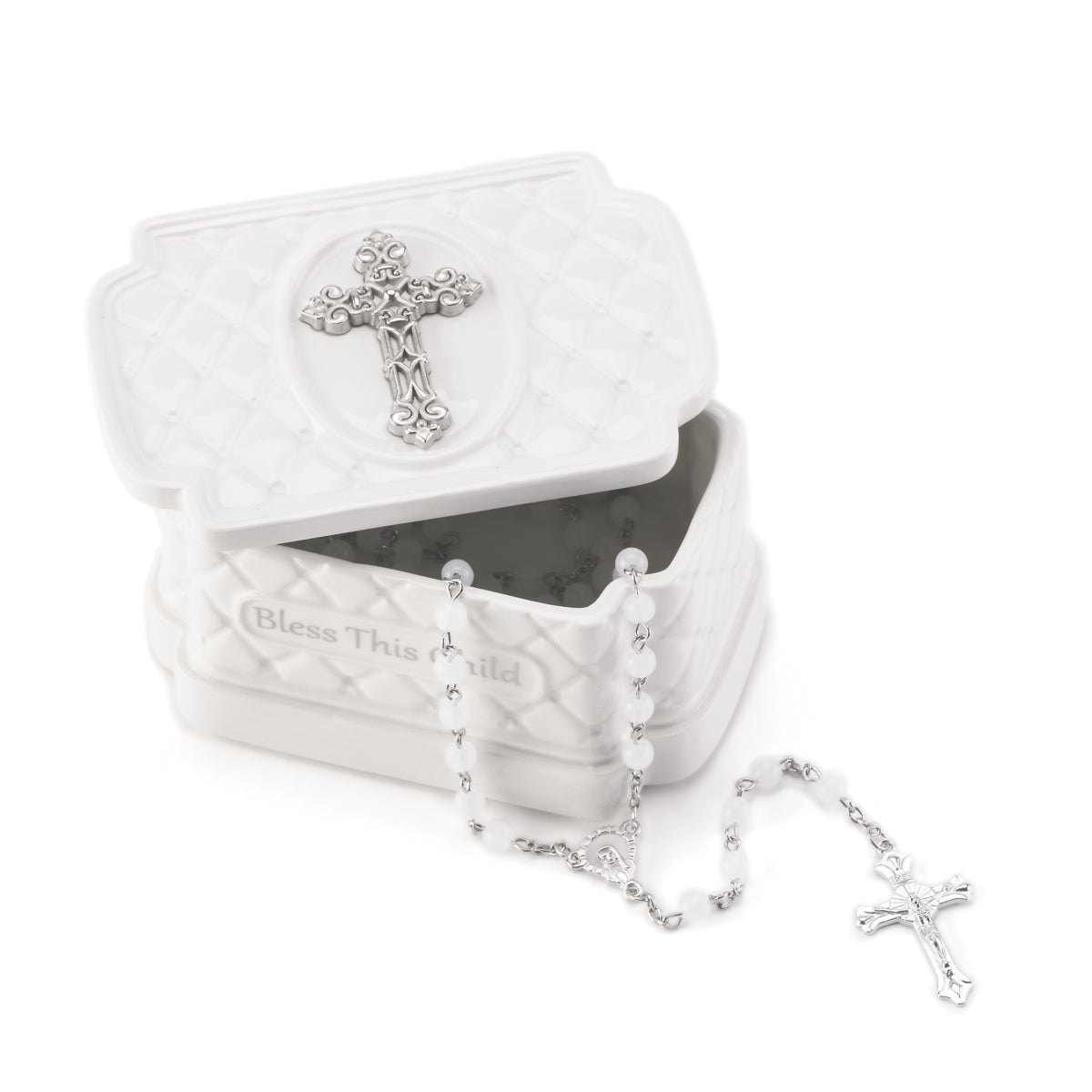Bless This Child Box with Rosary Beads