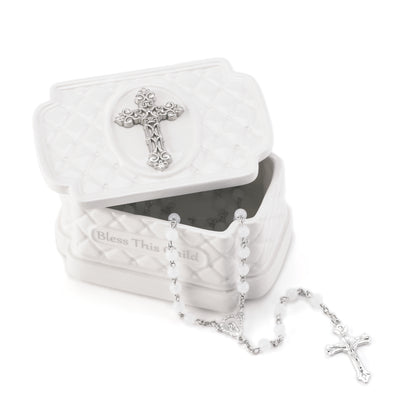 Bless This Child Box with Rosary Beads