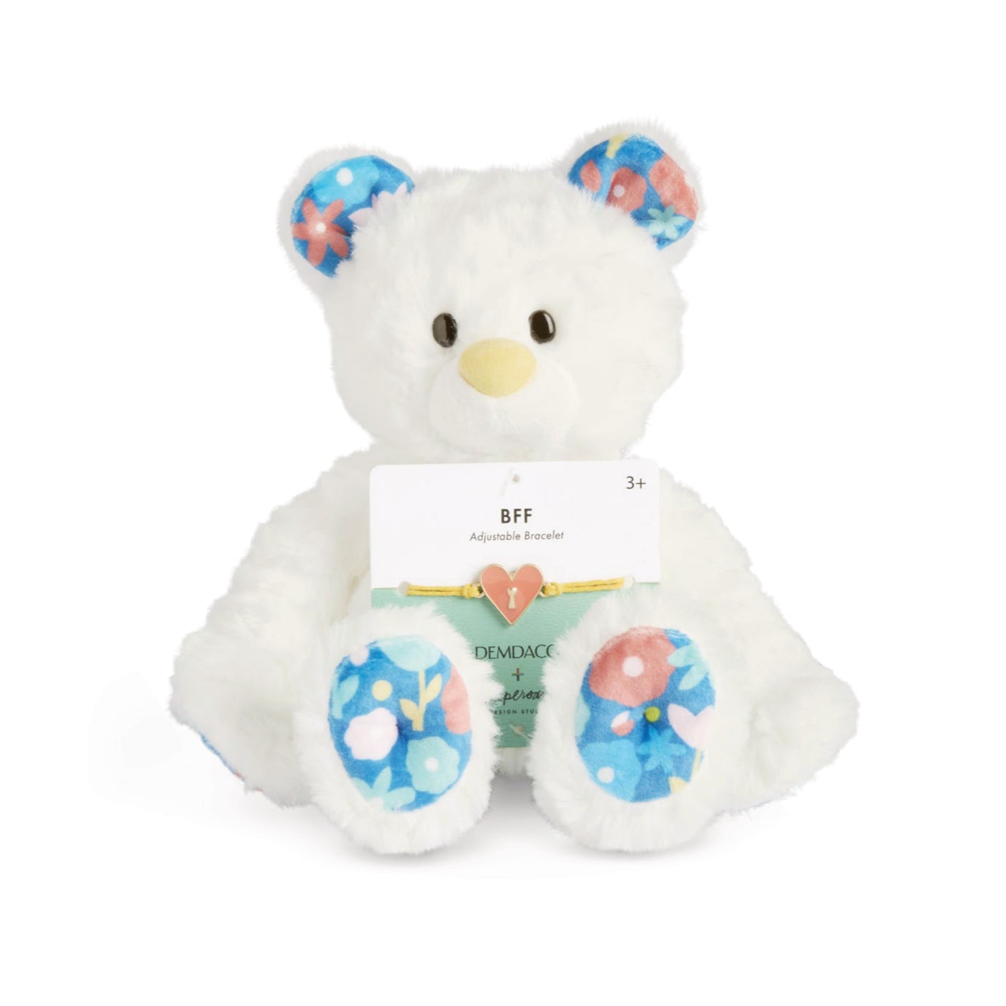 Ampersand BFF Floral Plush Bear & Bracelet Set