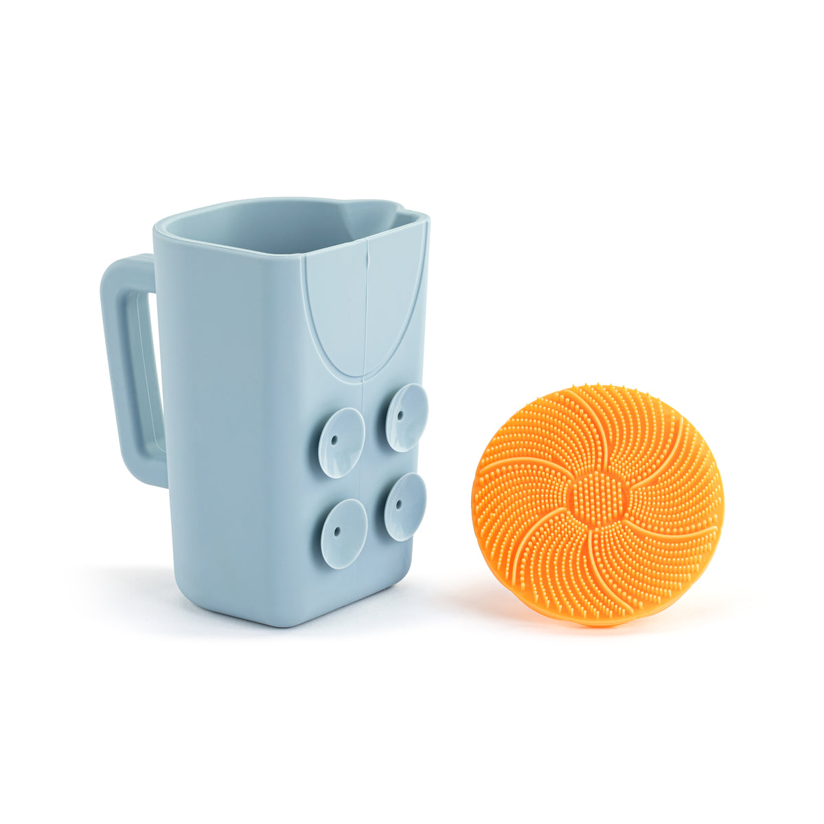 Orange Bathtime Brush & Blue Cup