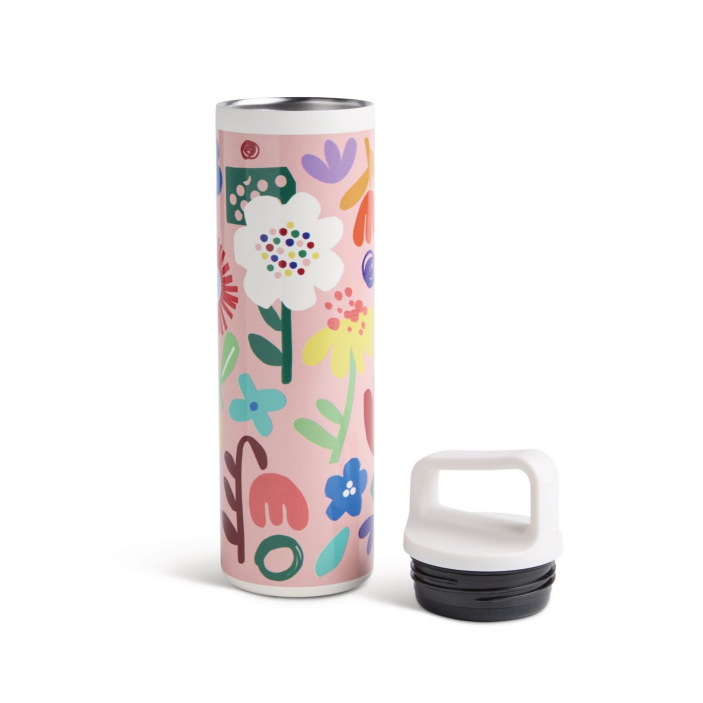 Ampersand Pink Floral Print Water Bottle