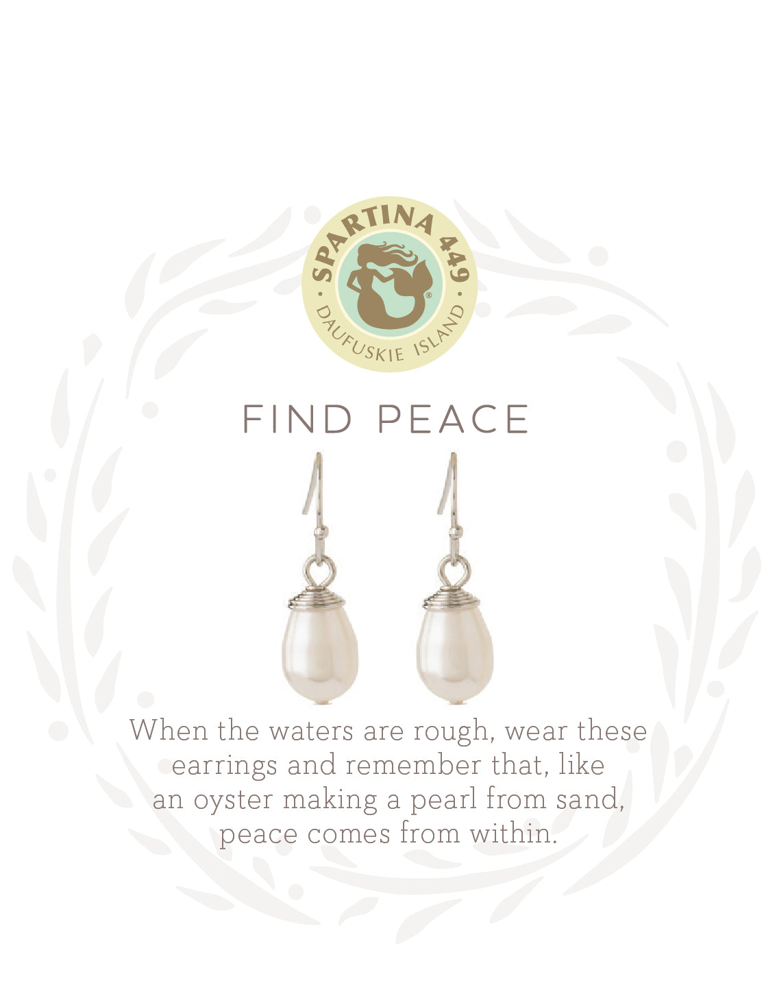 Sea La Vie Drop Earrings Find Peace/Pearl