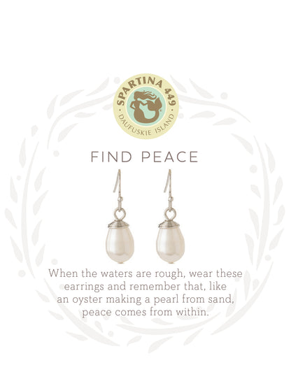 Sea La Vie Drop Earrings Find Peace/Pearl