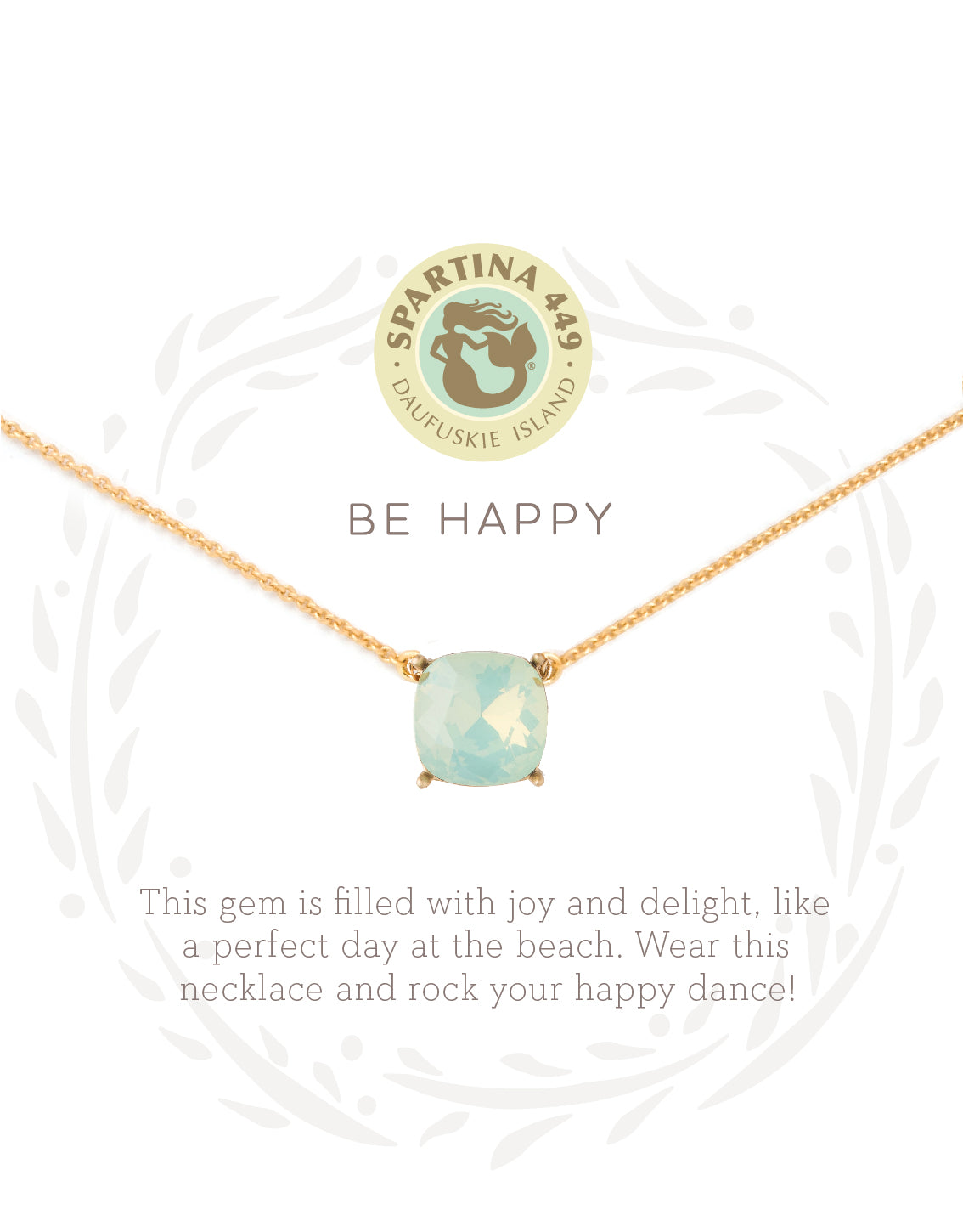 Sea La Vie Sea Glass Necklace Happy/Sea Green- Gold