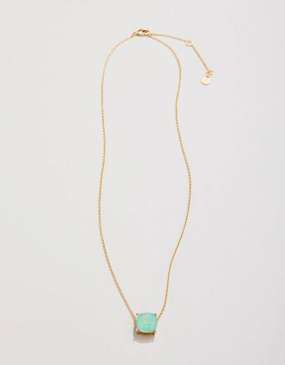 Sea La Vie Sea Glass Necklace Happy/Sea Green- Gold