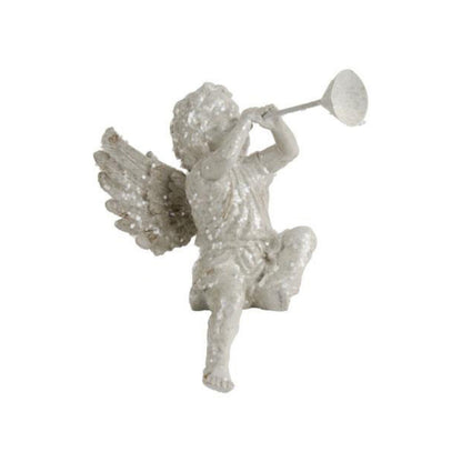 Sitting Glittered Cherub Statues