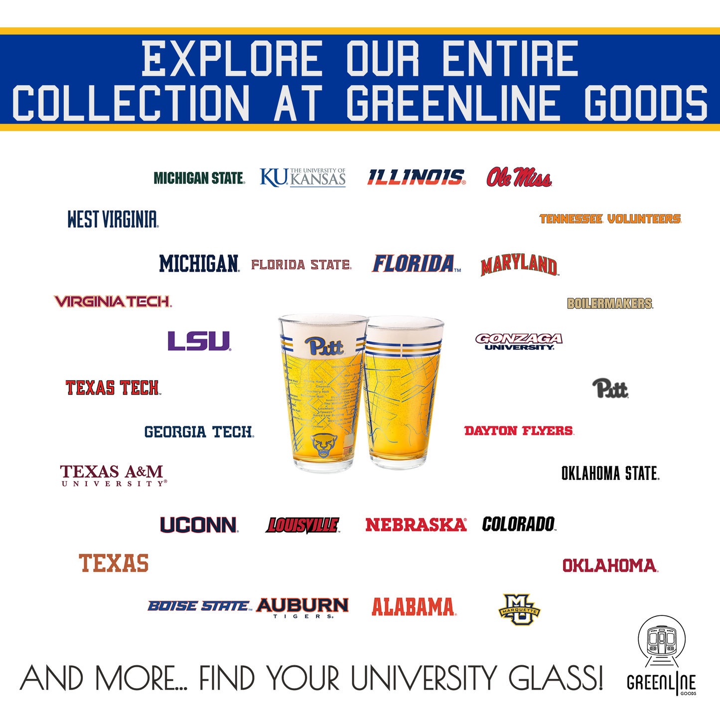 University of Pittsburgh Pint Glasses