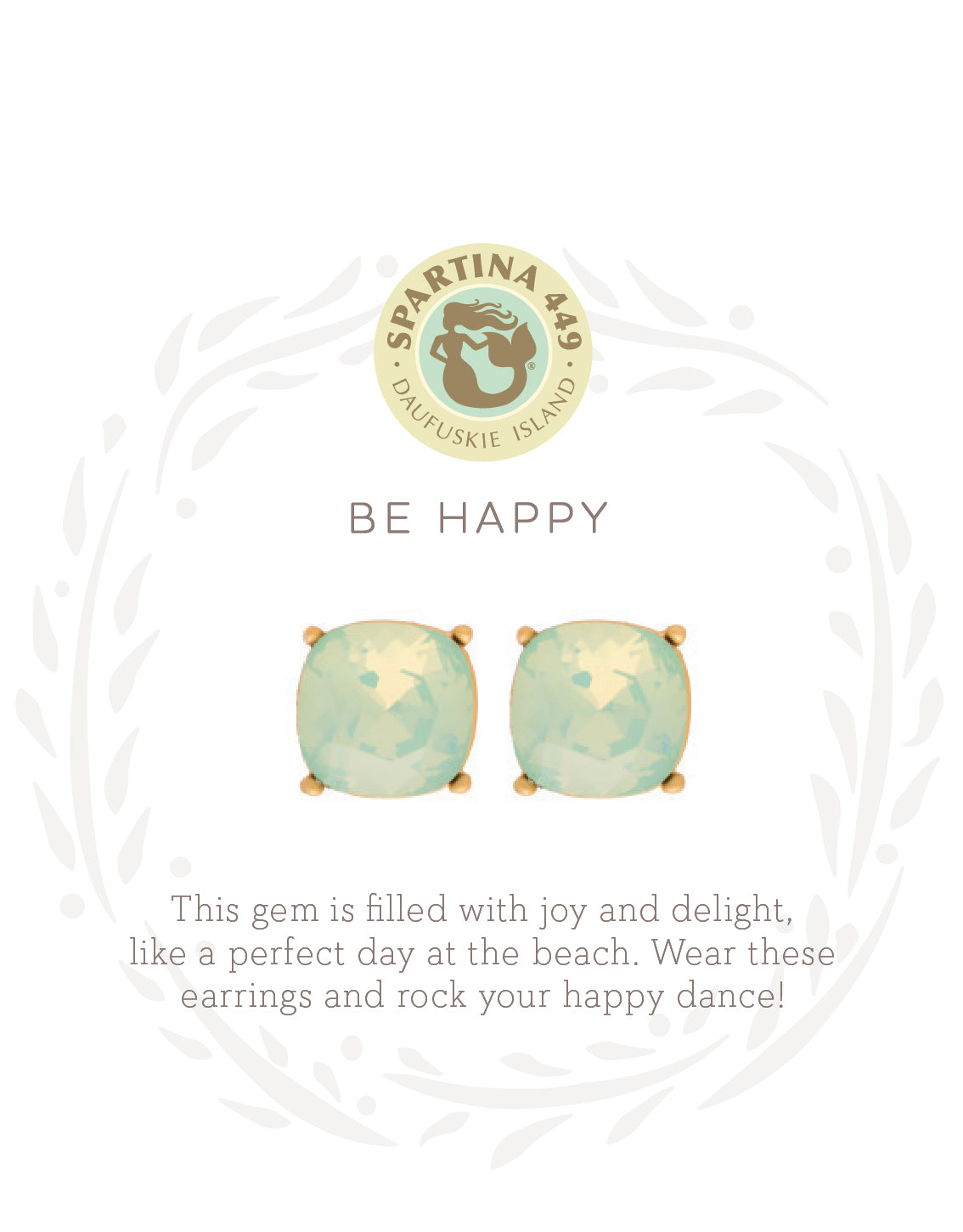 Sea La Vie Sea Glass Stud Earrings Happy/Sea Green