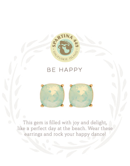 Sea La Vie Sea Glass Stud Earrings Happy/Sea Green