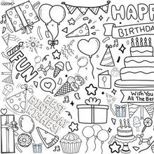 Load image into Gallery viewer, Coloring Table Cover/Poster - Birthday