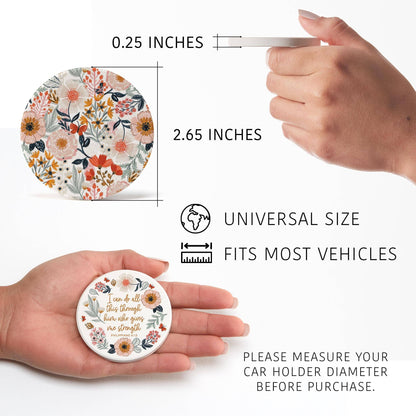 Kalia Lane Floral Bible Verse Car Coaster Set