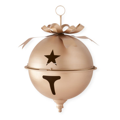 Gold Metal Jingle Bell with Bow & Hanger